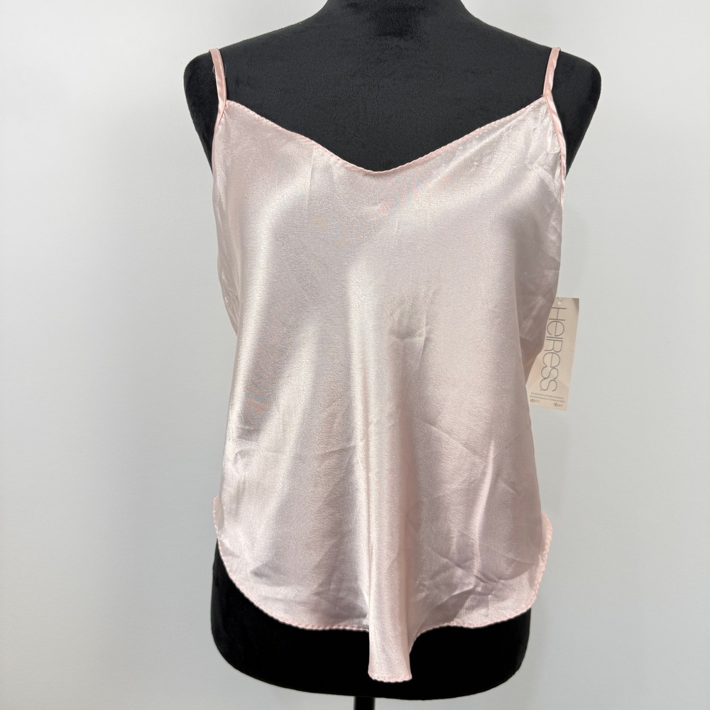 Vintage Heiress Satin Camisole Top Womens Size Medium Pink Coquette Lingerie